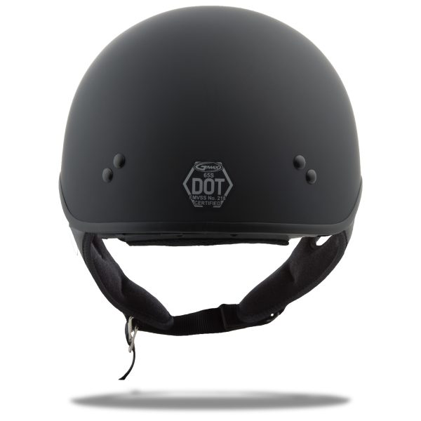 Hh 65, GMAX HH-65 Half Helmet Naked Matte Black SM | DOT Approved Helmet with COOLMAX® Interior, Dual-Density EPS Technology, Intercom Compatible | Lightweight and Ventilated Design | Motorcycle Half Helmets, Knobtown Cycle