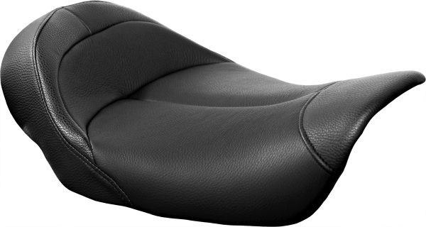 Minimalist, Danny Gray MinimalIST Solo Leather Seat for 2006-2010 Harley Davidson FXD Dyna Super Glide | IST Seating Technology | Made in USA | Black Leather &#038; Vinyl | 12&#8243; W x 18.5&#8243; L | Stress Relief Design | Classic Old School Look | Weekend Rider Seat, Knobtown Cycle
