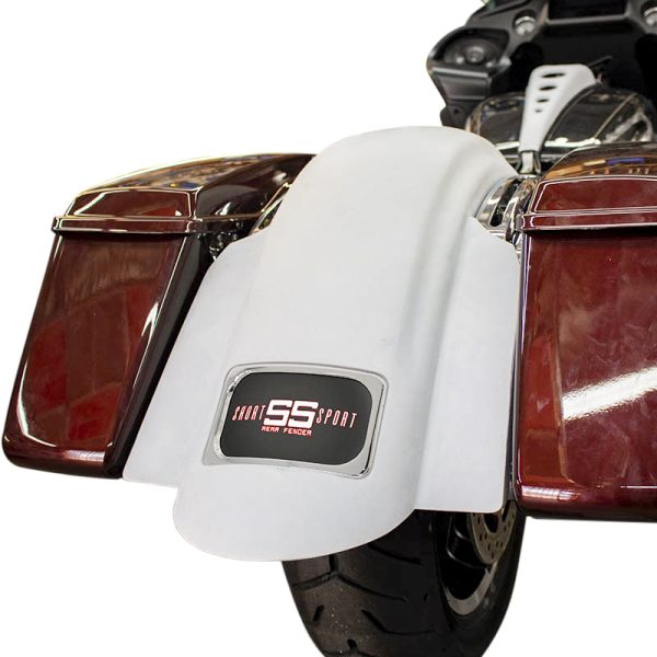 Swoop, Bagger Nation Swoop Short Sport Rear Fender W/Chrome Plate Frame &#8211; Aggressive Sport Styling for Custom Bagger &#8211; Direct Bolt-On Replacement &#8211; Increased Performance Clearance &#8211; Smooth Filler Panels &#8211; Custom Taillight Mounting &#8211; Stealth II License Frame &#8211; Rear Fender, Knobtown Cycle