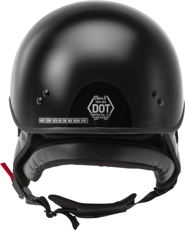 Helmet, GMAX HH-65 Half Helmet Full Dressed Black XL | DOT Approved, COOLMAX Interior, Dual Density EPS | Removable Neck Curtain, Intercom Compatible | 191361233050, Knobtown Cycle