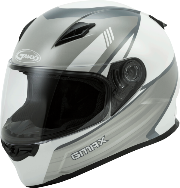 Helmet, GMAX FF-49 Full Face Deflect Helmet White/Grey XL | DOT Approved, COOLMAX Interior, UV400 Protection | Lightweight Poly Alloy Shell | Intercom Compatible | Helmet &#8211; Full Face, Knobtown Cycle