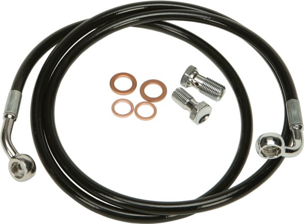 Brakeline Kit, High-Quality Black Softail Brakeline Kit by HARDDRIVE 32.11 | PTFE Teflon Lined Stainless Braided Hose | UV Protected PVC Cover | Lifetime Warranty | Made in USA, Knobtown Cycle