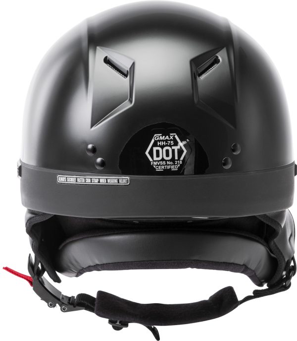 Hh 75 Half Helmet Black Lg, GMAX HH-75 Half Helmet Black LG | DOT Approved Quick Release Buckle COOLMAX Interior | Removable Sun Shields &#038; Neck Curtain | Intercom Compatible | Motorcycle Helmet &#8211; Half Helmets, Knobtown Cycle