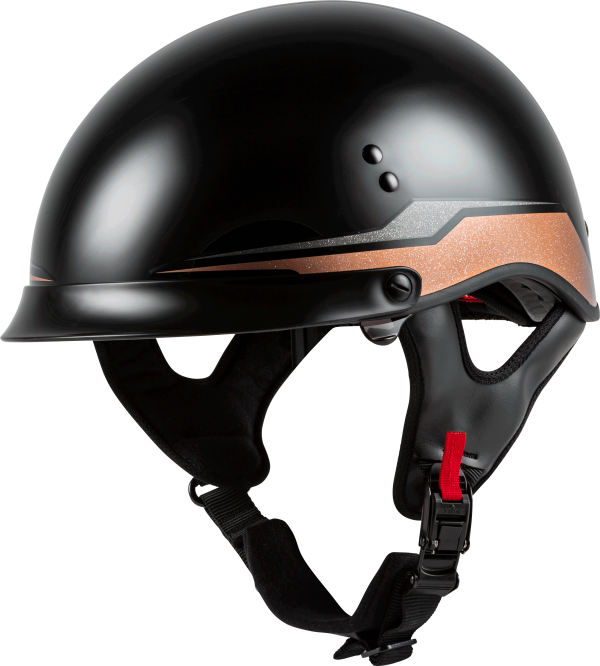 Hh 65 Half Helmet, GMAX HH-65 Half Helmet Source Full Dressed Black/Copper XS &#8211; DOT Approved with COOLMAX Interior and Dual Density EPS &#8211; Intercom Compatible &#8211; Helmet &#8211; Half Helmets, Knobtown Cycle