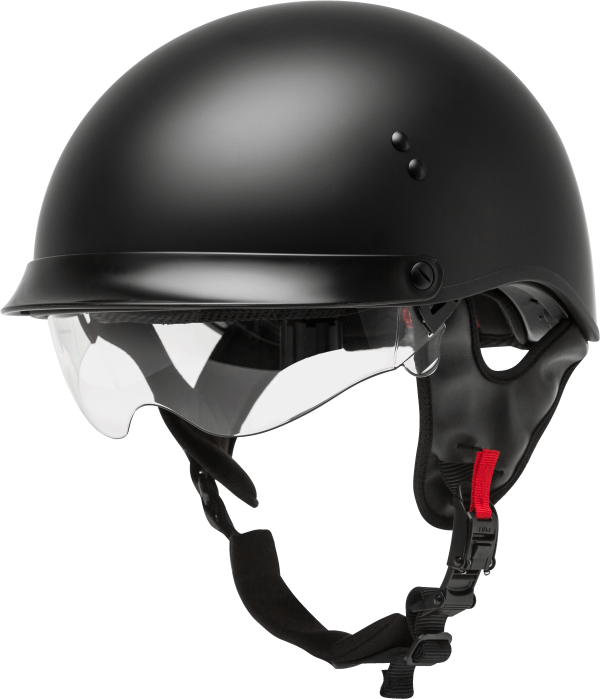Hh 65 Half Helmet Full Dressed Matte Black Xl, GMAX HH-65 Half Helmet Full Dressed Matte Black XL | DOT Approved Helmet with COOLMAX Interior and Dual Density EPS | Removable Sun Shields and Neck Curtain | Intercom Compatible | 191361233111, Knobtown Cycle