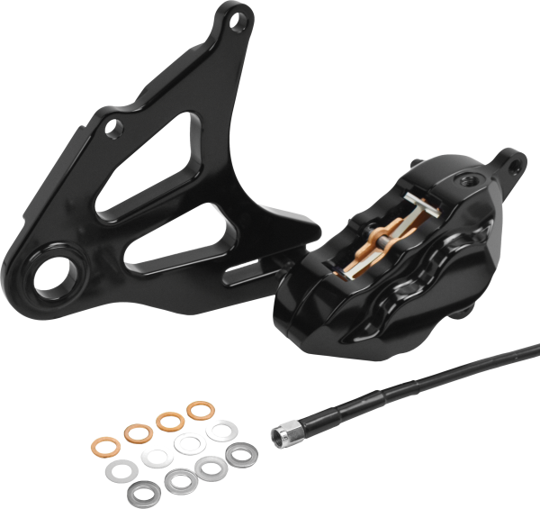 Caliper, Upgrade Your Ride with 4 Piston Rear Caliper Kit in Black for 2018 and Up Vehicles, Knobtown Cycle