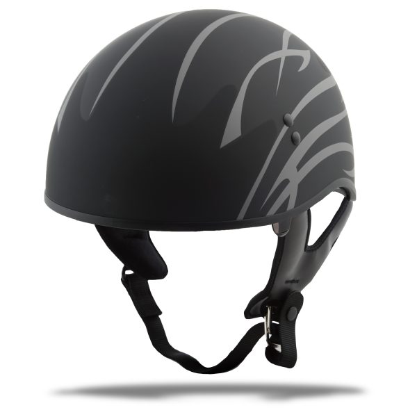 Grit, GMAX GM-65 Half Helmet Grit Naked Matte Black/Silver Sm &#8211; Modern Look with Full Dress Features | Helmet &#8211; Half Helmets | 56.29, Knobtown Cycle