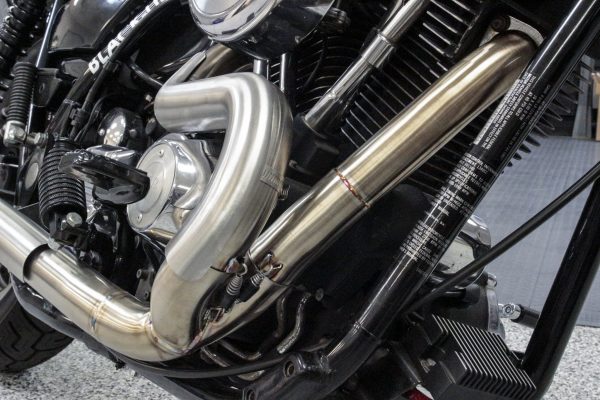 Comp S, Comp S 2in1 Exhaust FXR Brushed with Carbon Fiber End Cap | TBR | Fits 1987-1994 Harley Davidson FXR Models | High Performance | Aggressive Sound | 2 into 1 Exhaust, Knobtown Cycle