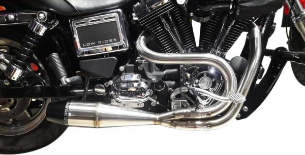 2in1 Dyna Shorty Brushed Ss, 2in1 Dyna Shorty Brushed Stainless Steel Exhaust System for Harley-Davidson Dyna Models | Sawicki | 2-1 Exhaust | Made in USA, Knobtown Cycle