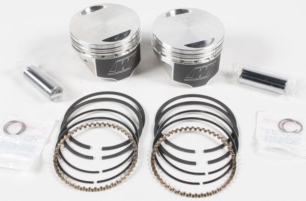 V Twin Piston Kit, WISECO V Twin Piston Kit 1340 Evo Big Twin 8.5:1 Comp for Harley Davidson FLH Electra Glide, FLST Softail, FXR Super Glide, and More &#8211; High Strength, Low Weight, CNC Finish &#8211; Fits Various Models &#8211; Piston Kits, Knobtown Cycle