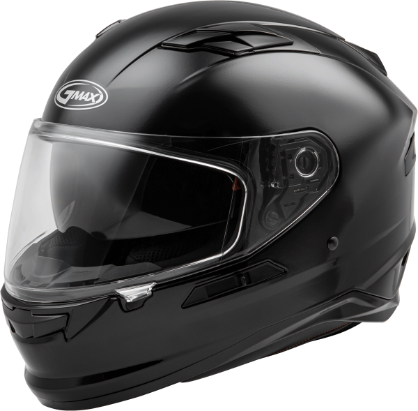 Helmet, GMAX FF-98 Full Face Helmet Black Md | ECE/DOT Approved, LED Rear Light, Quick Release Shield | Lightweight Poly Alloy Shell | SpaSoft Interior | UV400 Shield | Breath Deflector | Intercom Compatible | Motorcycle Helmet, Knobtown Cycle