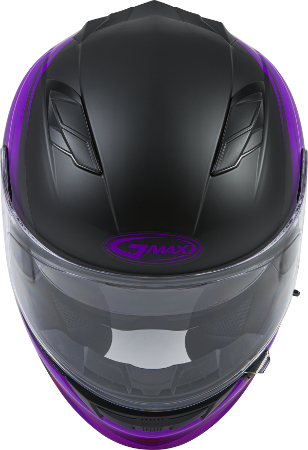 Helmet, GMAX FF-98 Full Face Osmosis Helmet Matte Black/Pur/Red XS | ECE/DOT Approved, LED Rear Light, Quick Release Shield | Lightweight Poly Alloy Shell | Breath Deflector, UV Protection | Intercom Compatible | Helmet &#8211; Full Face, Knobtown Cycle