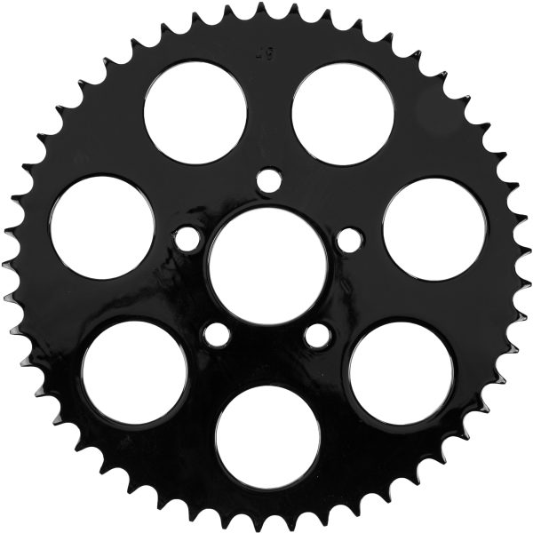 Gloss Black, Gloss Black Rear Sprocket 49t Big Twin 00 13 | HARDDRIVE 191361073557 | Convert From Belt Drive to 530 Chain Drive | OEM Replacement Transmission Belt Pulleys | Rear Sprockets, Knobtown Cycle