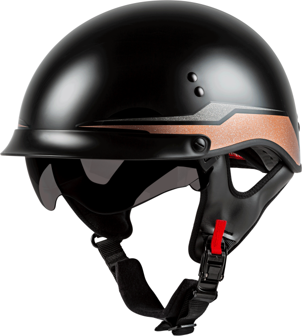Hh 65 Half Helmet, GMAX HH-65 Half Helmet Source Full Dressed Black/Copper XL &#8211; DOT Approved with COOLMAX Interior and Dual Density EPS Technology &#8211; Intercom Compatible &#8211; Helmet &#8211; Half Helmets, Knobtown Cycle