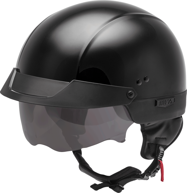 Helmet, GMAX HH-75 Half Helmet Black XS | DOT Approved Quick Release Buckle COOLMAX Interior Removable Sun Shields Neck Curtain Dual-Density EPS Intercom Compatible | Helmet &#8211; Half Helmets, Knobtown Cycle