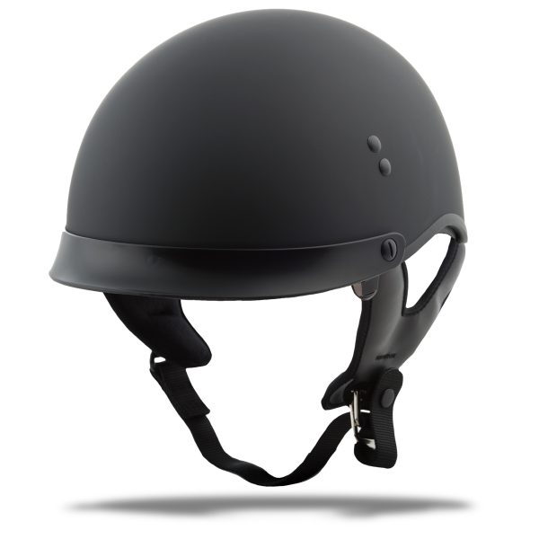 Helmet, GMAX HH-65 Half Helmet Full Dressed Matte Black XL | DOT Approved, COOLMAX Interior, Dual Density EPS | Intercom Compatible | 191361037559, Knobtown Cycle