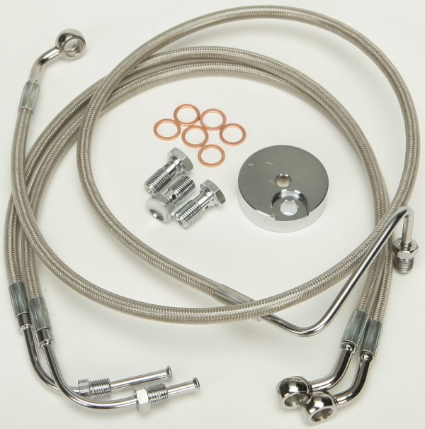 Brakeline Kit Touring, High-Quality Brakeline Kit Touring | HARDDRIVE 70.33 | PTFE Teflon Lined Stainless Braided Hose | UV Protected PVC Cover | Lifetime Warranty | Made in USA, Knobtown Cycle