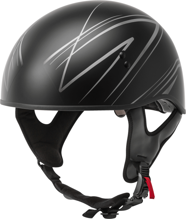 Hh 65 Half Helmet, GMAX HH-65 Half Helmet Torque Naked Matte Black/Silver XS | DOT Approved, COOLMAX Interior, Dual-Density EPS Technology | Intercom Compatible | Motorcycle Helmet, Knobtown Cycle