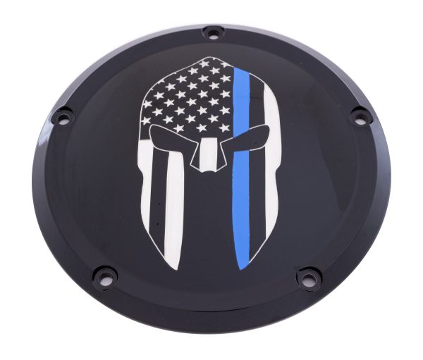 7 M8 Flt, 7 M8 Flt/Flh Derby Cover Sparta Blue Line Black | Custom Engraving | 175.38 | CNC Machined | 6061 Billet Aluminum | Made in USA | Harley Davidson Fitment | Motorcycle Parts, Knobtown Cycle