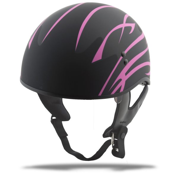 Gm 65 Half Helmet, GMAX GM-65 Half Helmet Grit Naked Matte Black/Pink XL &#8211; Modern Look with Full Dress Features | Helmet &#8211; Half Helmets &#8211; 56.29, Knobtown Cycle