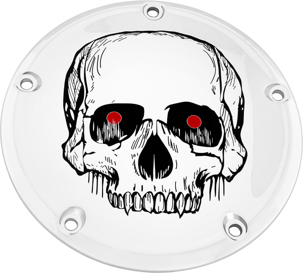 7 Tc Derby Cover Skull Chrome, Custom Engraving LTD 7 Tc Derby Cover Skull Chrome | CNC Machined | 6061 Billet Aluminum | HD O-Ring Gasket | Made in USA | 3-Year Warranty | Fits 2007-2018 Harley Davidson Models, Knobtown Cycle