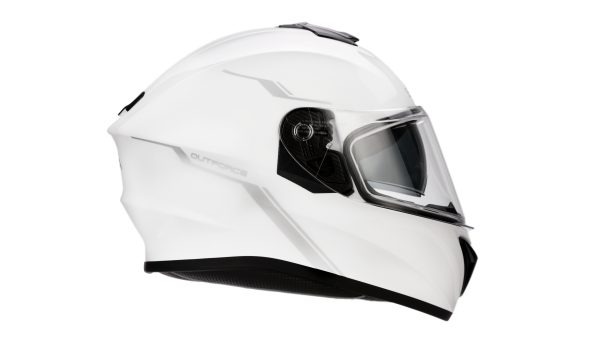 Outforce, Outforce Full Face Helmet Bluetooth Glossy White Md | DOT Approved, Bluetooth 5.0, HD Speakers, 12-hour Talk-time, Fast USB-C Charging | SENA Compatible | Inner Sun-Visor | Audio Multitasking | Advanced Noise Control, Knobtown Cycle