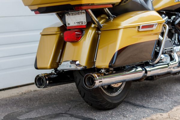 Loose Cannon Mufflers, Firebrand Loose Cannon Mufflers Chrome Touring `17 Up | Fits Harley Davidson FLHR Road King, FLHT Electra Glide, FLHX Street Glide, FLTR Road Glide | Louvered Baffle | Show Chrome Finish | Made in USA | Asphalt Black | 549.95, Knobtown Cycle