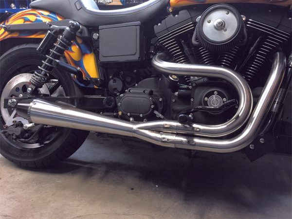 2 into 1 Exhaust, 2in1 Dyna Pipe Brushed Stainless Steel Exhaust for Harley Davidson Dyna Models | SAWICKI | 999.95 | 1042.99 | Performance Exhaust with Merge Collectors | Fits All Years | 2 into 1 Exhaust, Knobtown Cycle