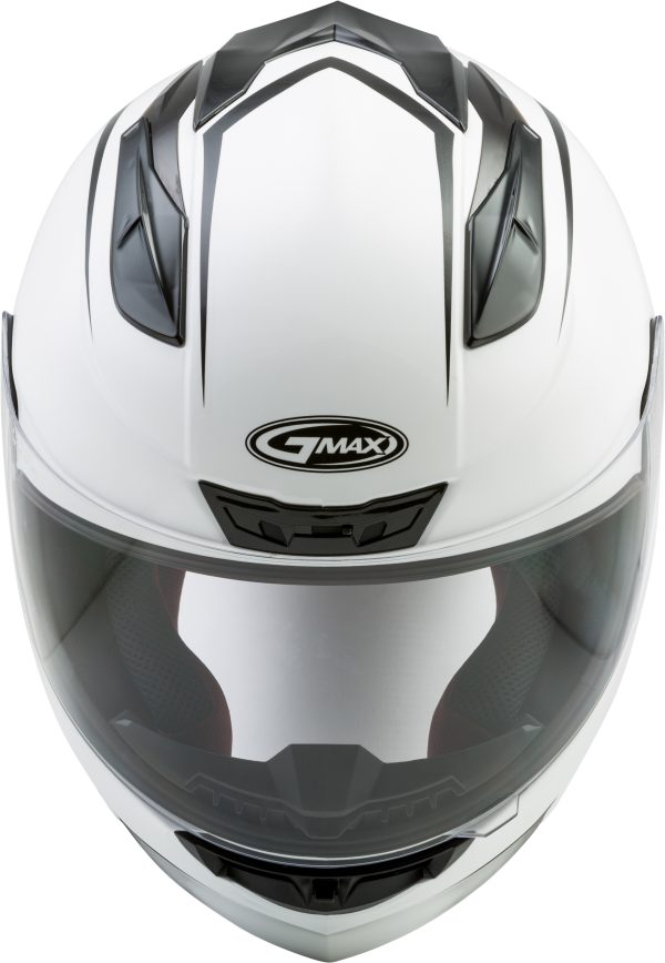 Helmet, GMAX FF-88 Full Face Precept Helmet White/Black Lg | ECE/DOT Approved, Lightweight Shell, SpaSoft™ Interior | Intercom Compatible | UV400 Protection | Breath Deflector | Chin Curtain | GMAX Helmet, Knobtown Cycle