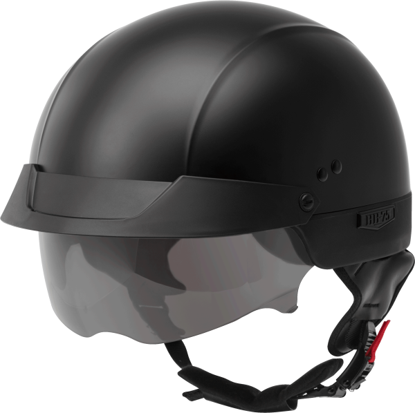 Hh 75 Half Helmet Matte Black Xl, GMAX HH-75 Half Helmet Matte Black XL | DOT Approved Quick Release Buckle Sun Shield | COOLMAX Interior | Removable Neck Curtain | Intercom Compatible | Motorcycle Helmet, Knobtown Cycle