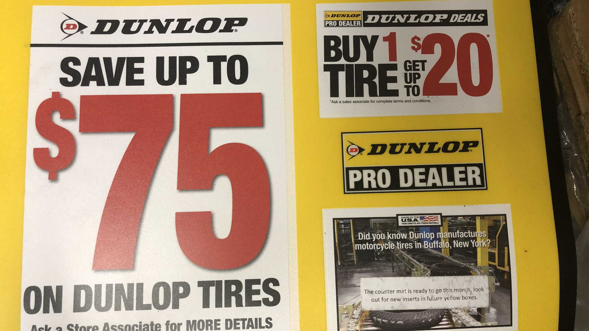 Dunlop Motorcycle Tires on sale in March and April