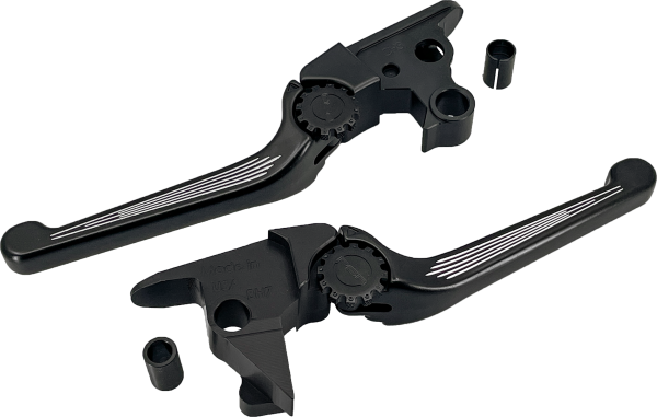 Anthem, Anthem Lever Set Contrast 15 21 St / Cable Clutch for Harley Davidson Softail Models | PSR 309.95 286.39 | Adjustable Levers for Indian Models | CNC Machined T6061 Aluminum | Chrome &#038; Black | Patent Pending Design | +/- 1/2&#8243; Adjustment | Sold in Pairs | Fits 2015-2022 Harley Davidson Softail | Lever Sets, Knobtown Cycle