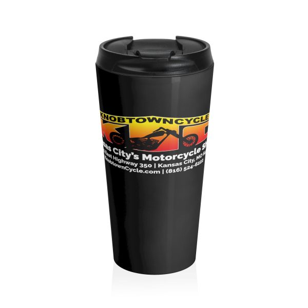 Stainless Steel, 15oz Stainless Steel Travel Mug | Vacuum Insulated | Sublimation Printing | Ideal for Coffee &#038; Tea | Knobtown Cycle Branded Swag, Knobtown Cycle