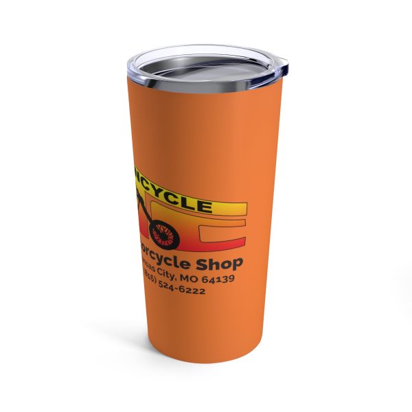 20oz, 20oz Stainless Steel Orange Tumbler with Vacuum Insulation | Dishwasher Safe | Knobtown Cycle Branded Swag, Knobtown Cycle