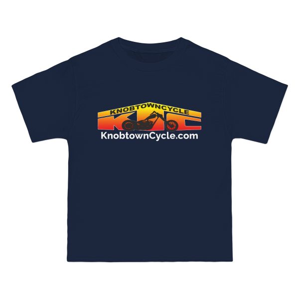 Beefy-T® Navy Blue Short-Sleeve T-Shirt | Personalized Design | 100%% Cotton | Relaxed Fit | Knobtown Cycle Branded Swag