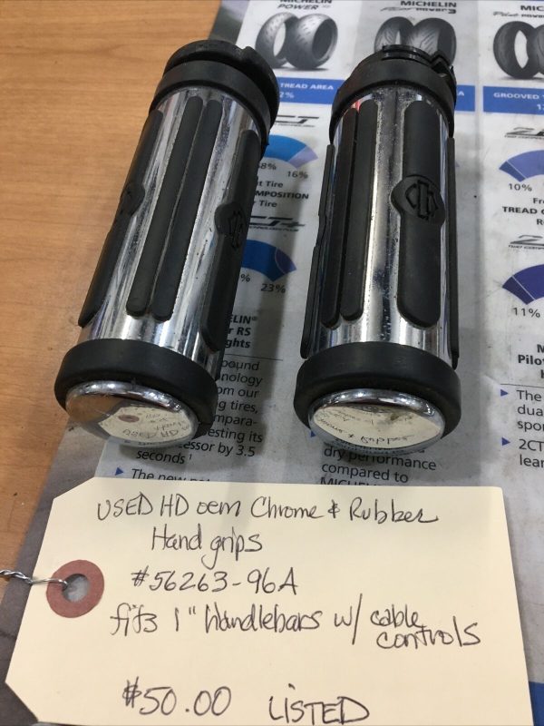 Harley Davidson Oem Chrome And Rubber Hand Grips A Knobtown