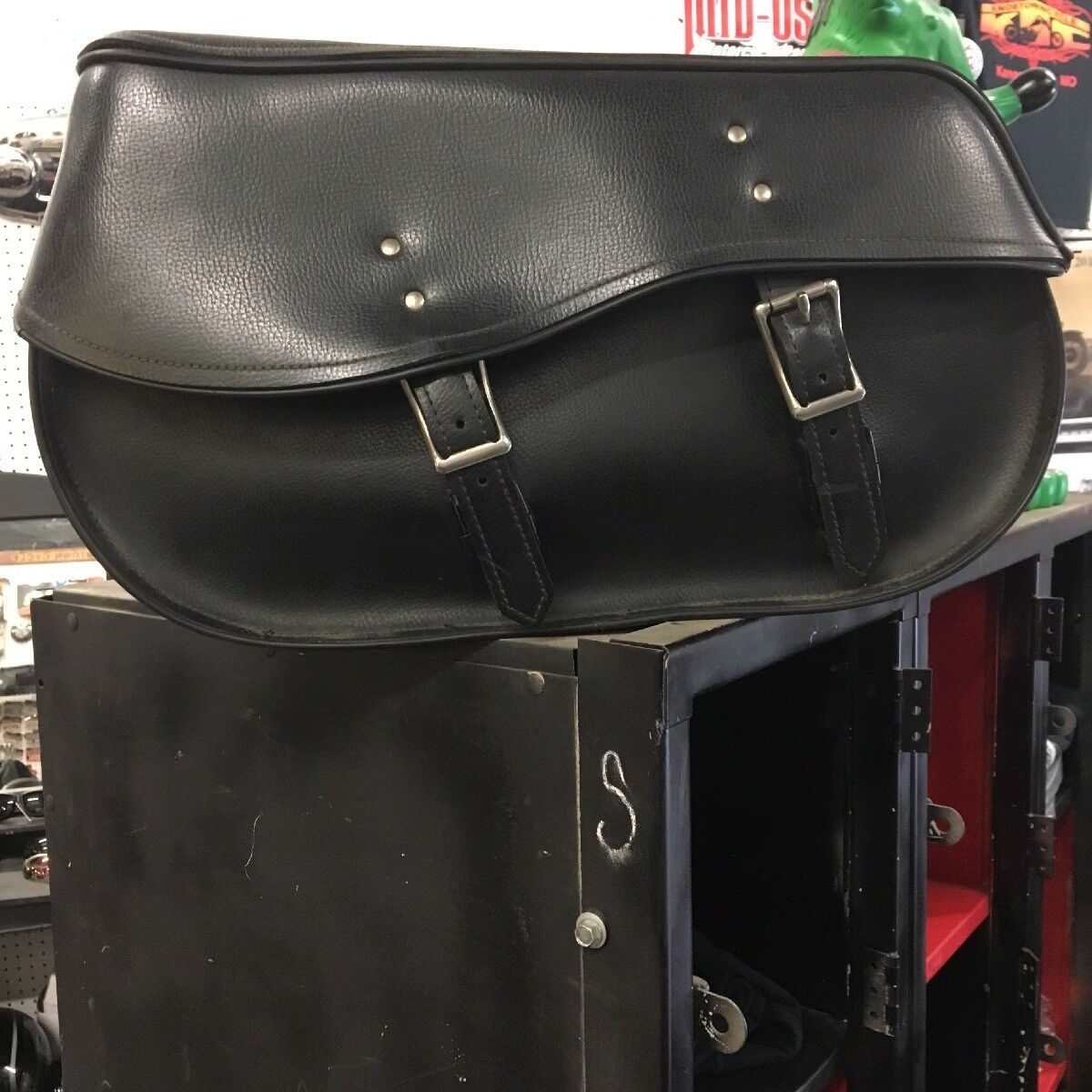 used leather saddlebags