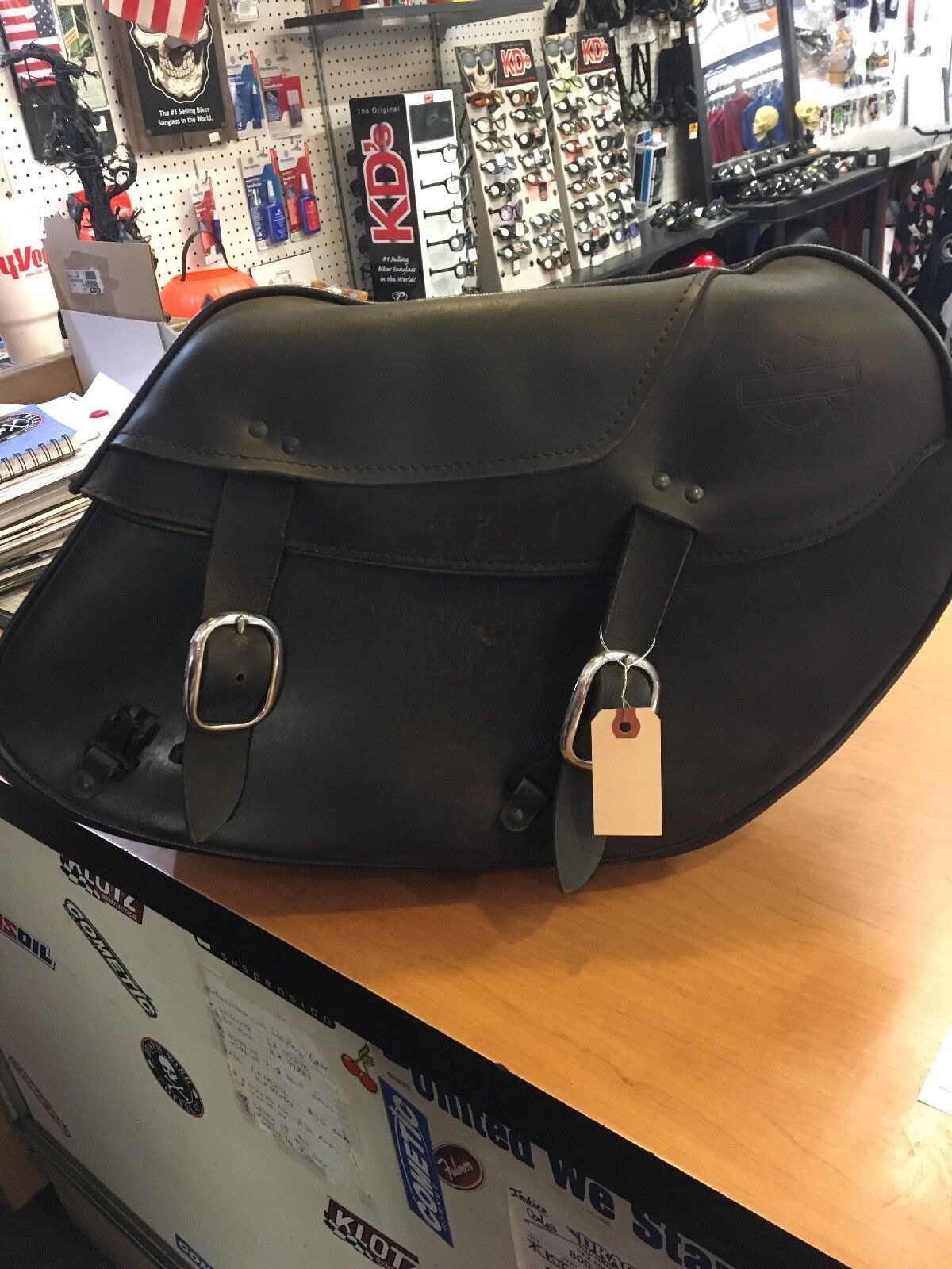 used leather saddlebags